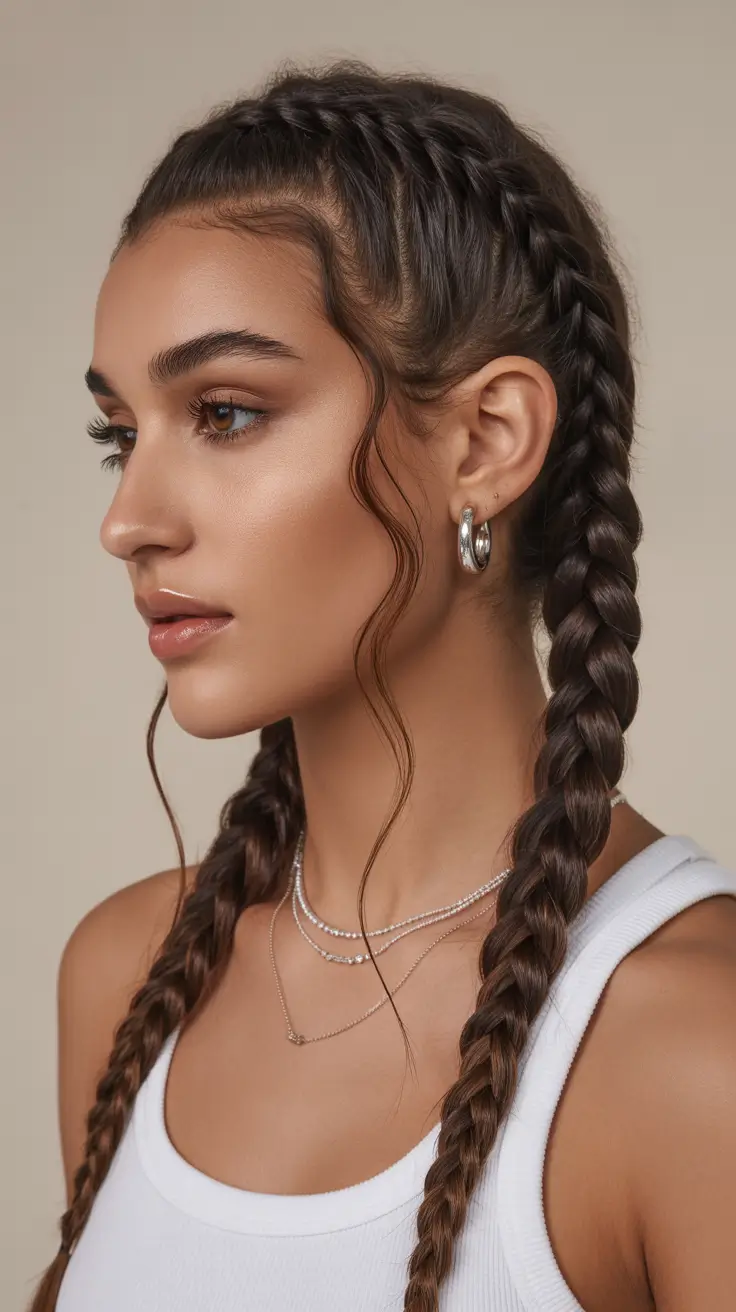 spring braids hairstyle 2026 Soft Double Dutch Braids with Effortless Spring Energy