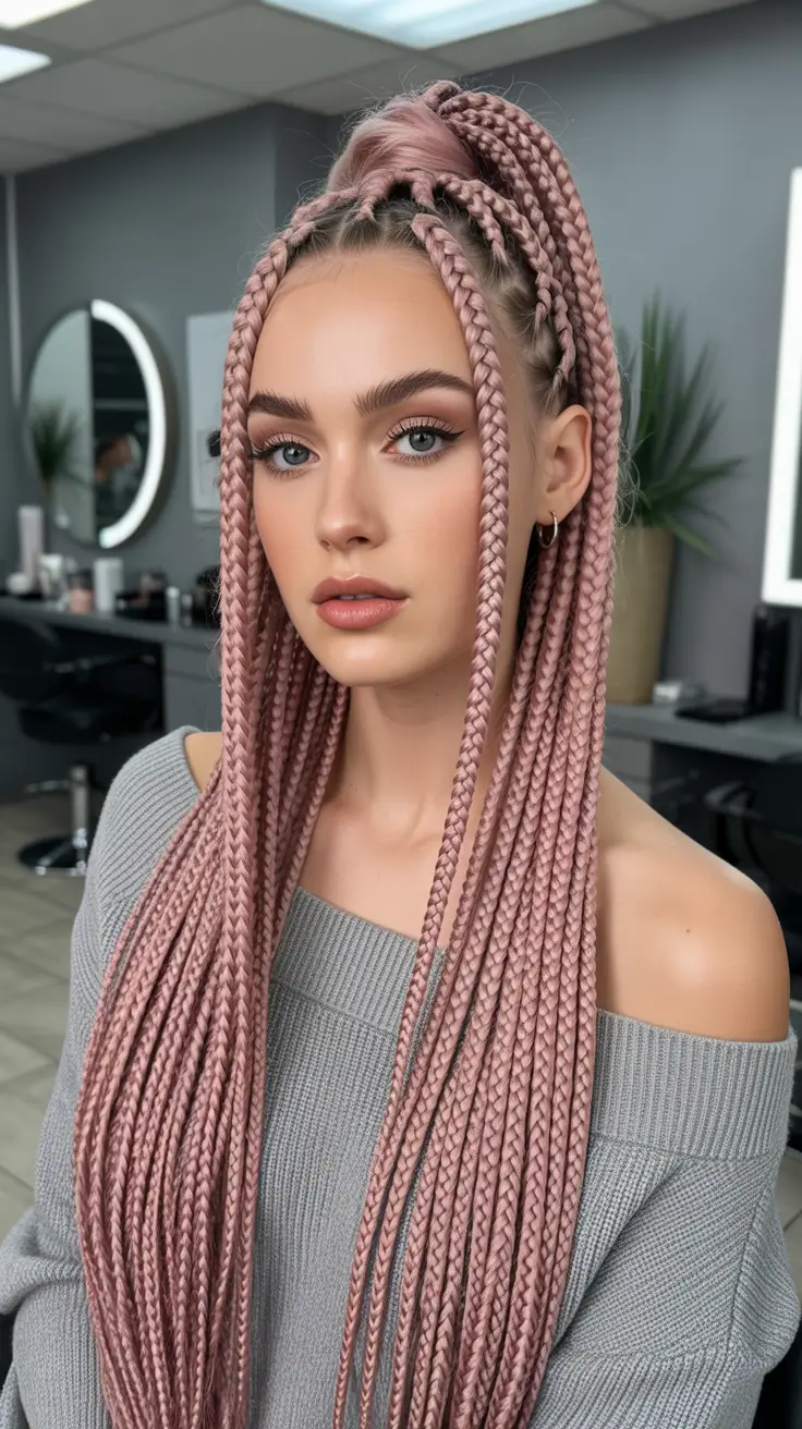 spring braids hairstyle 2026 Long Boho Knotless Braids with Goddess Spring Volume