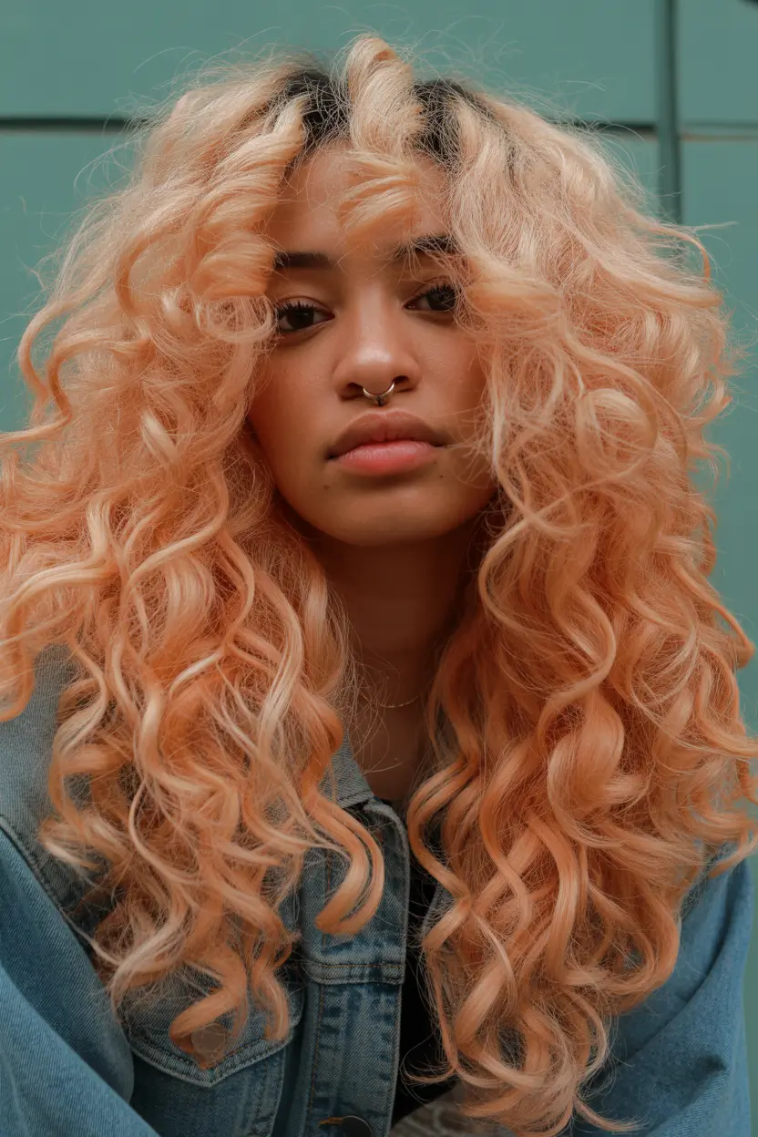 spring hair color for dark skin 2026 Sunlit Apricot Volume