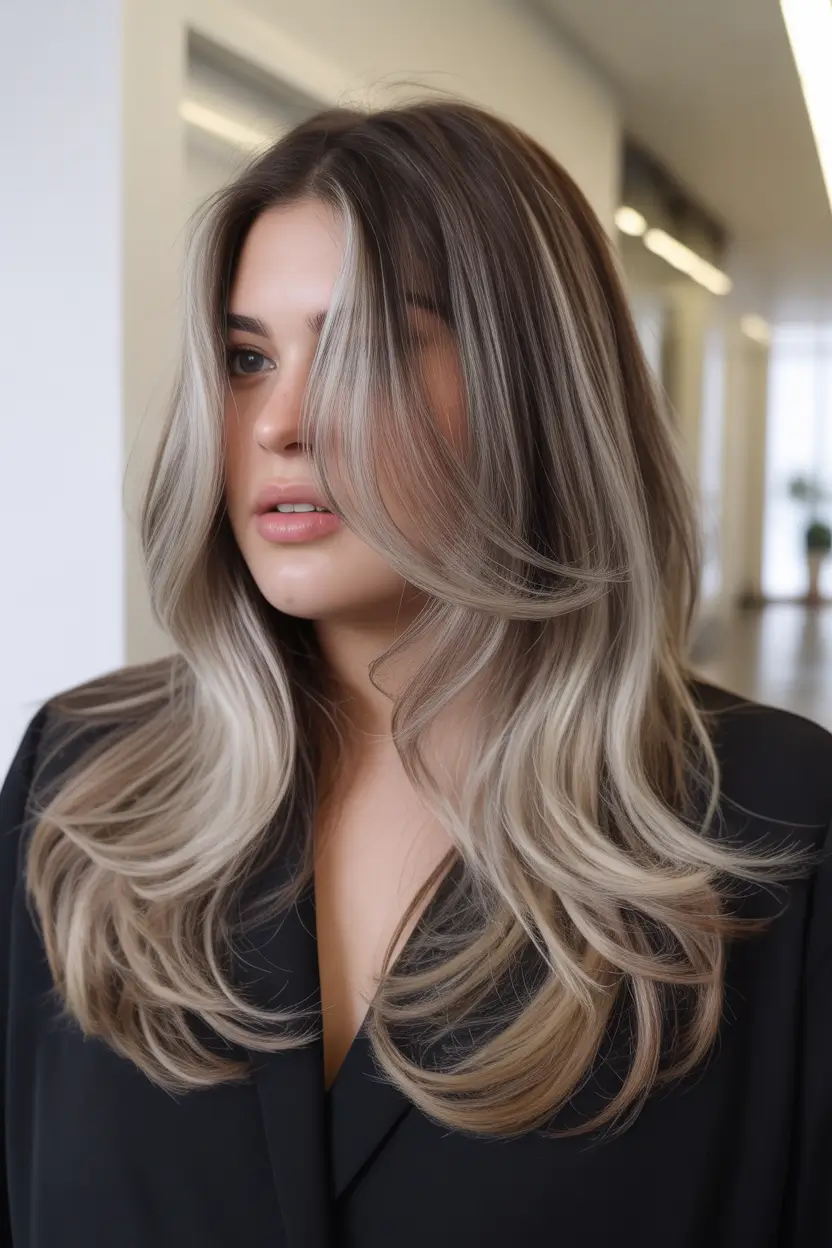 Spring Haircuts for Plus Size Women 2026 Cool Blonde Face-Framing Layers