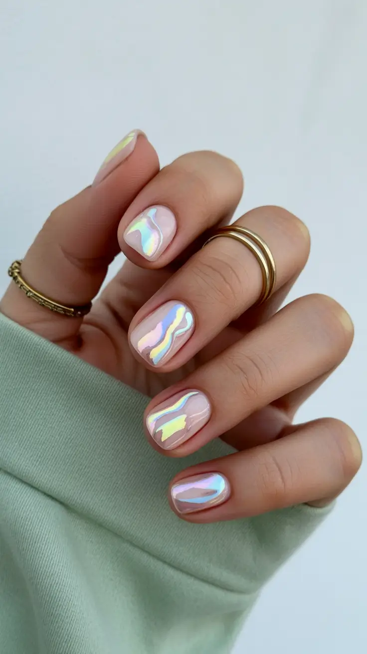 spring easy nail designs 2026 Glazed Neutral Nails