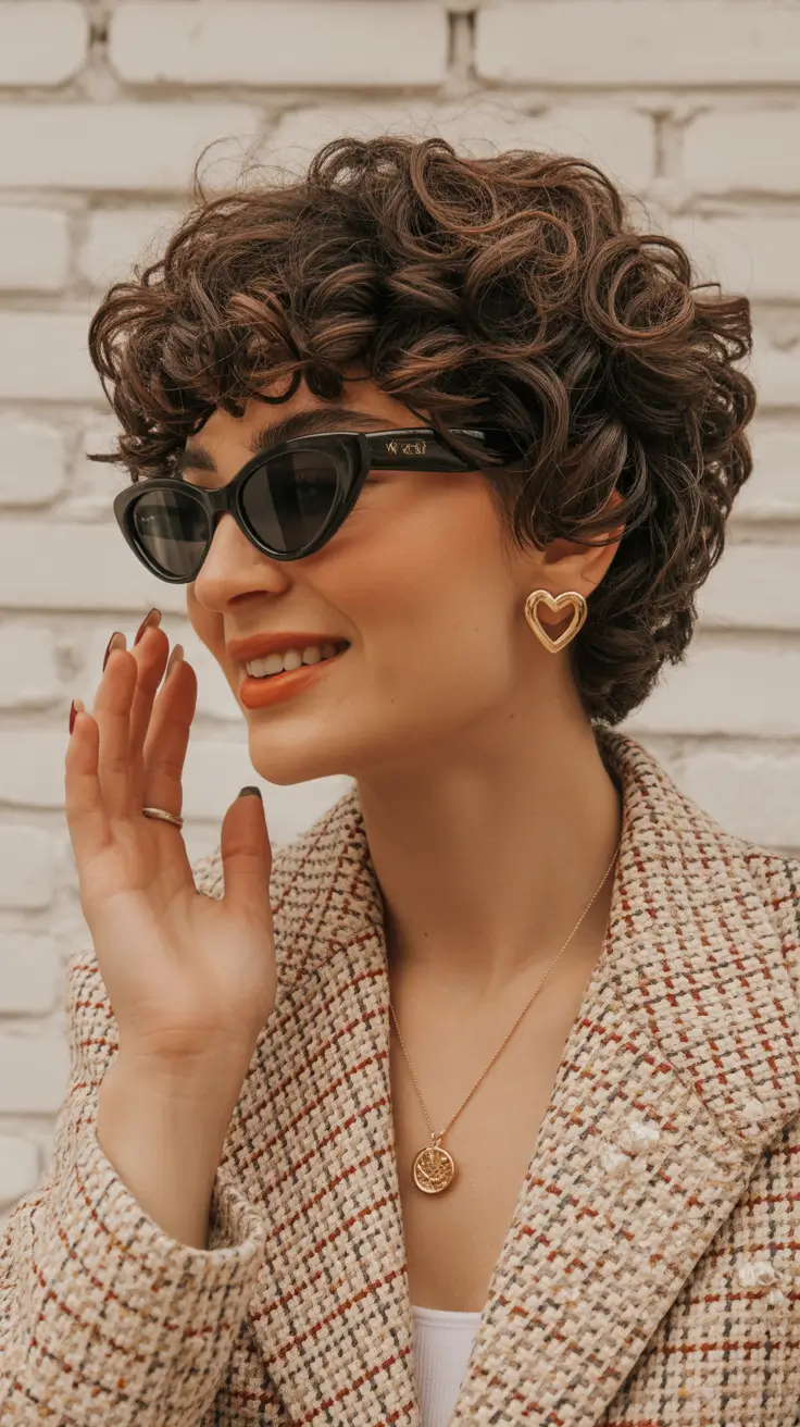 spring hair trends 2026 Short Curly Brown Hair