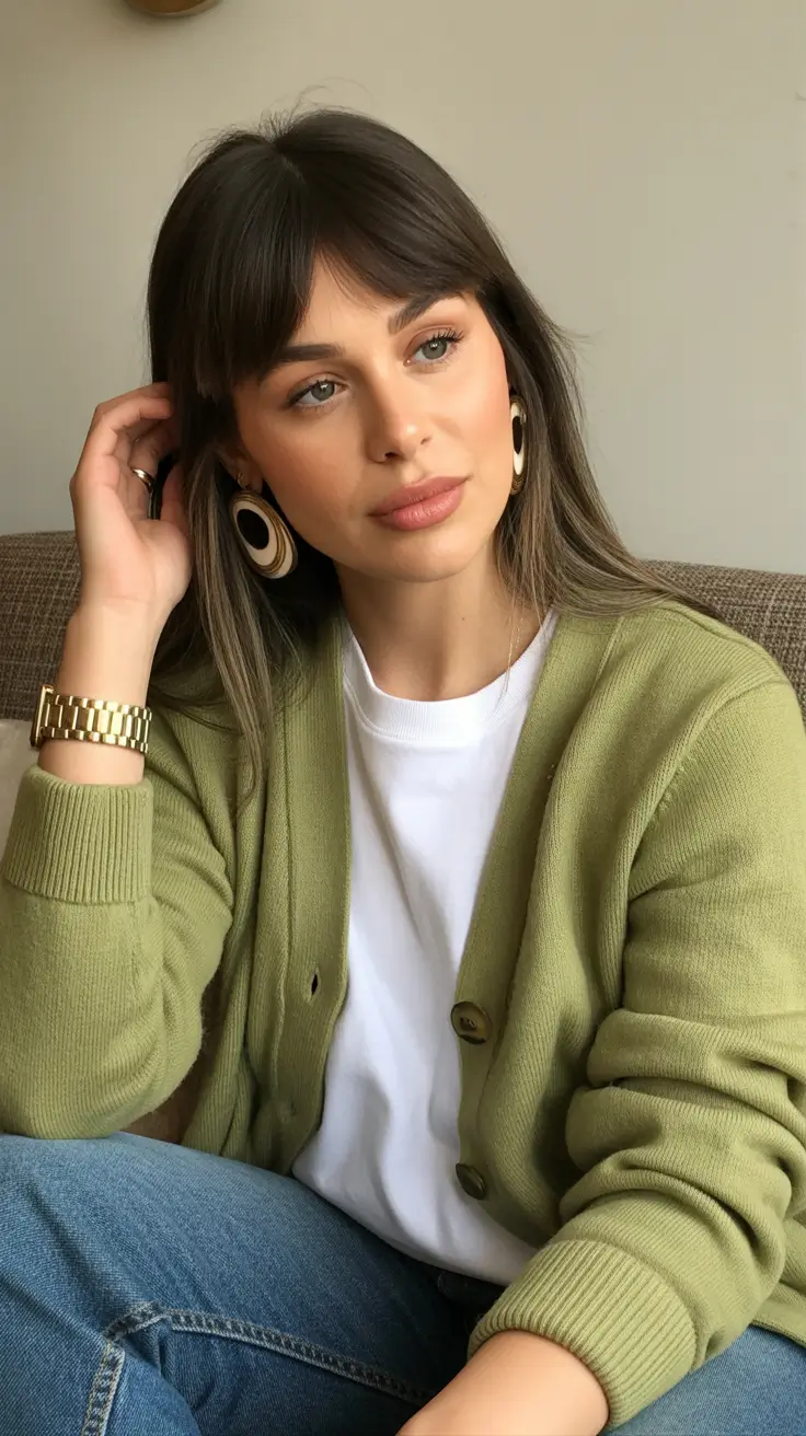 spring hair trends 2026 Long Layers With Soft Bangs and Natural Depth