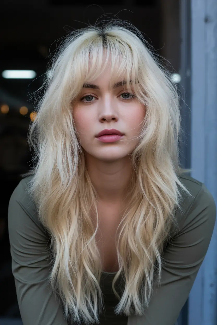 spring hair trends 2026 Shaggy Blonde Long Hair