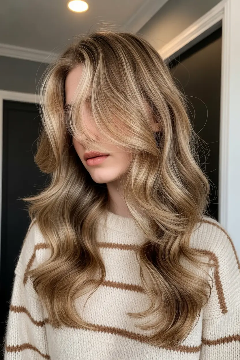 spring long haircut 2026 Warm Honey Blonde with Butterfly Layers