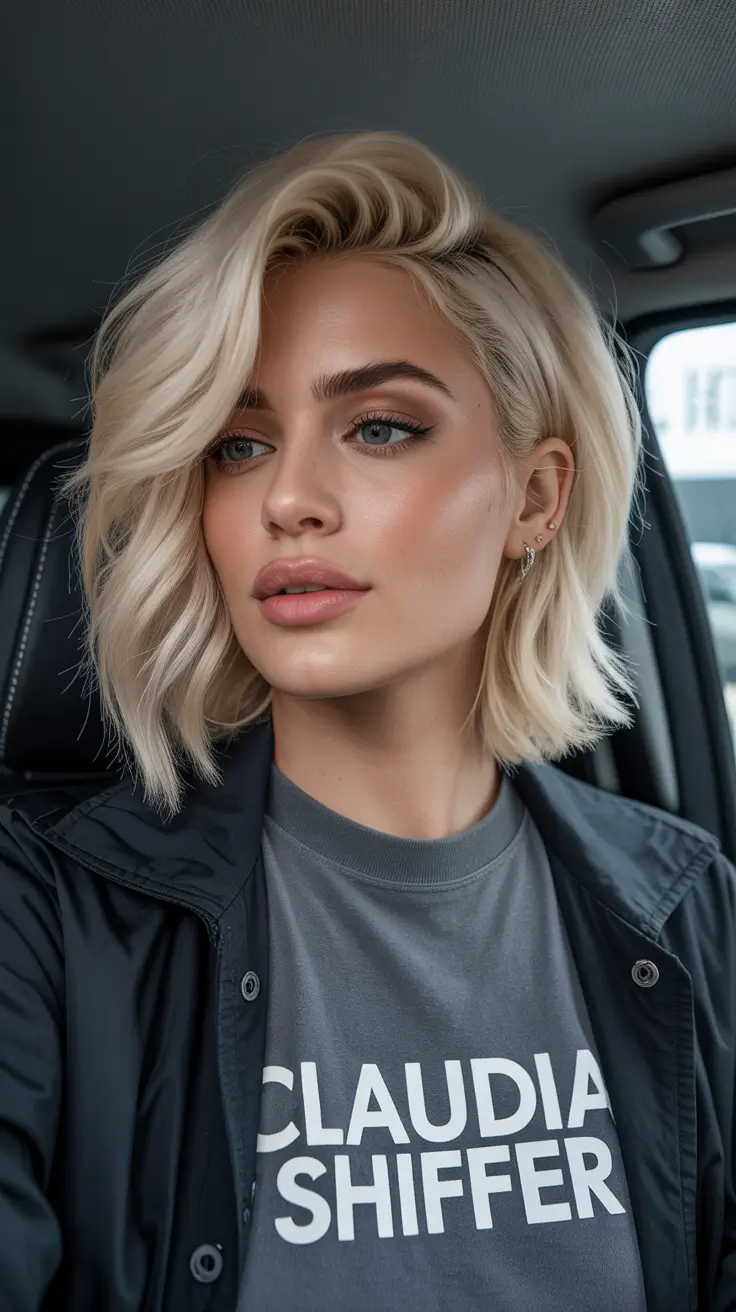 spring hair color trends 2026 Soft Platinum Blonde with Casual Edge