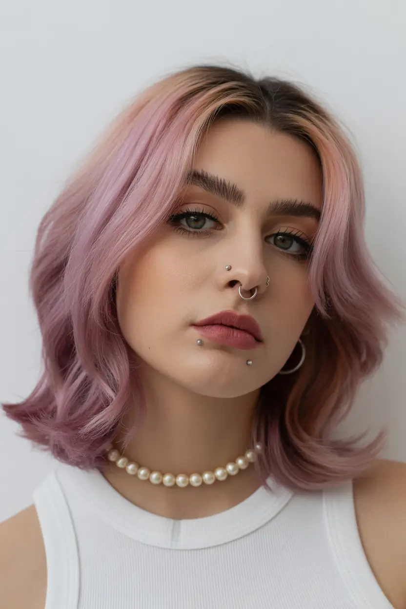 spring hair color trends 2026 Dusty Rose Short Hair