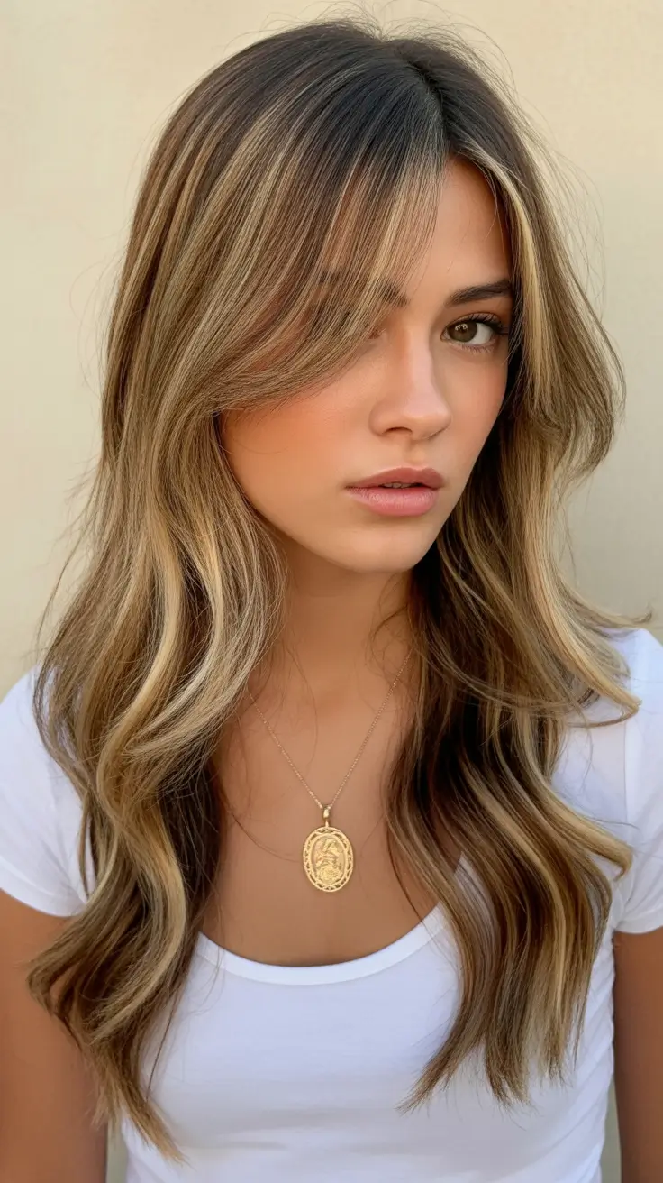 spring hair color trends 2026 Brunette with Highlights
