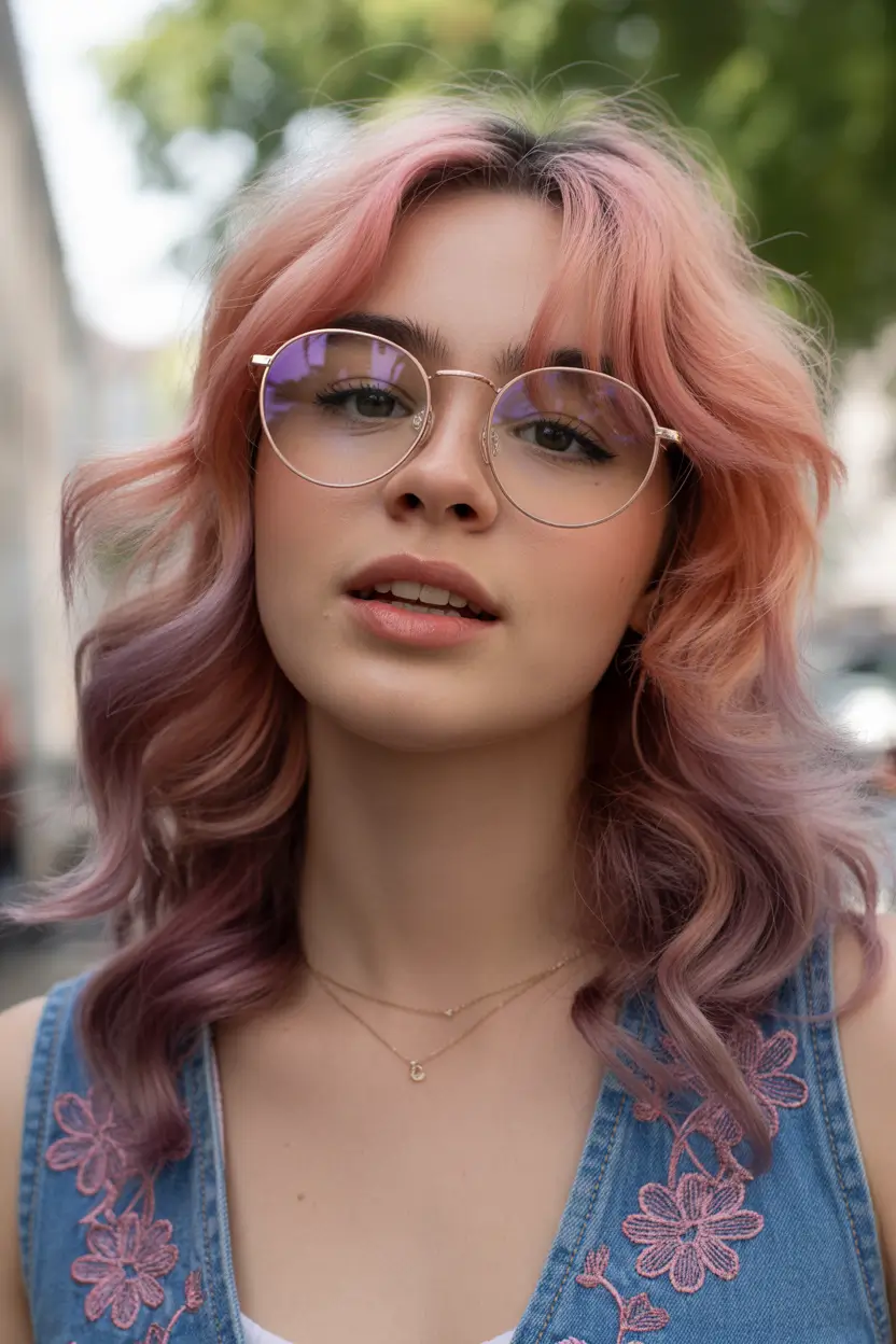 spring hair color trends 2026 Soft Peach Pink Waves