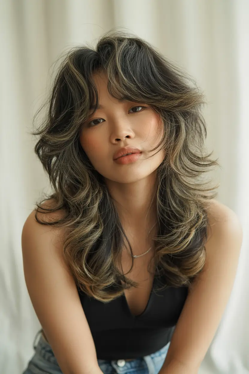 spring hair color trends 2026 Layered Dark Hair with Soft Movement