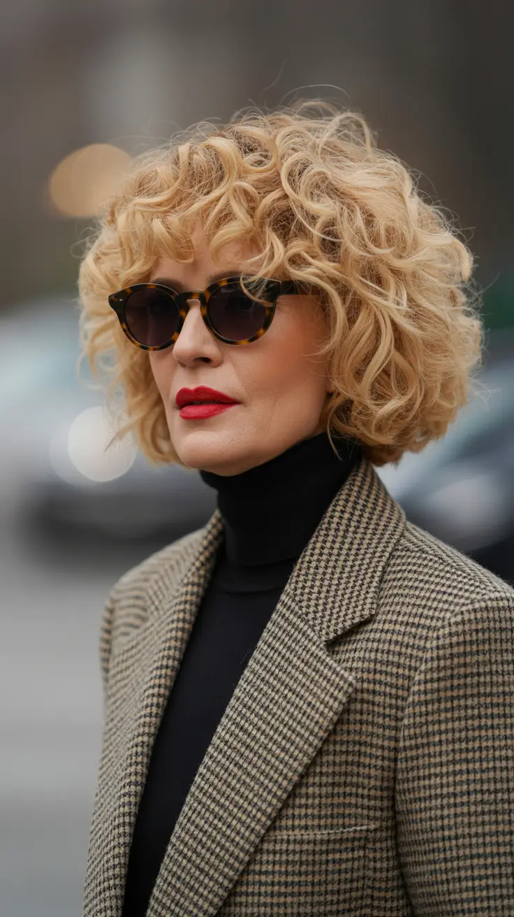 spring Haircuts for Women Over 50 2026 Curly Bob With Vintage-Inspired Volume