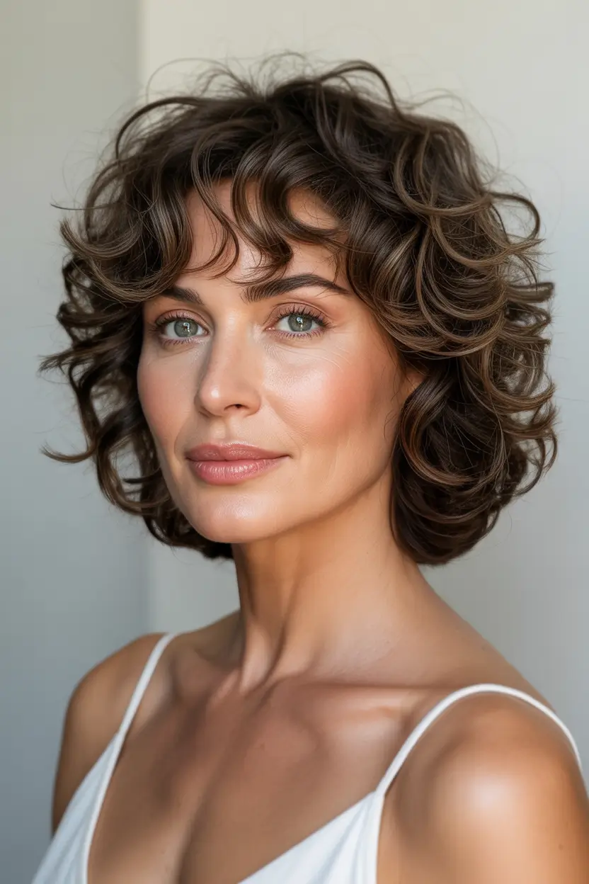 spring Haircuts for Women Over 50 2026 Modern Layered Shag With Soft Bangs