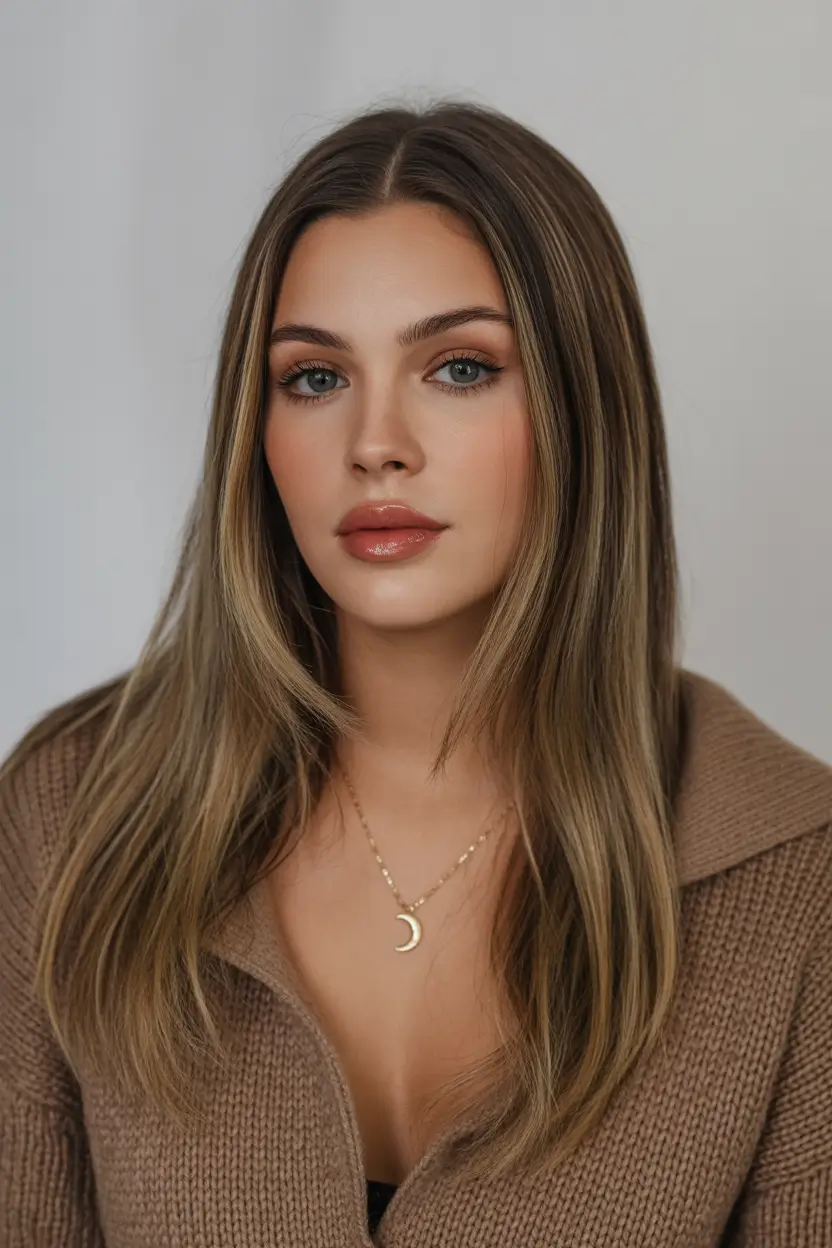 spring brown hair color 2026 Mushroom Ash Straight Elegance