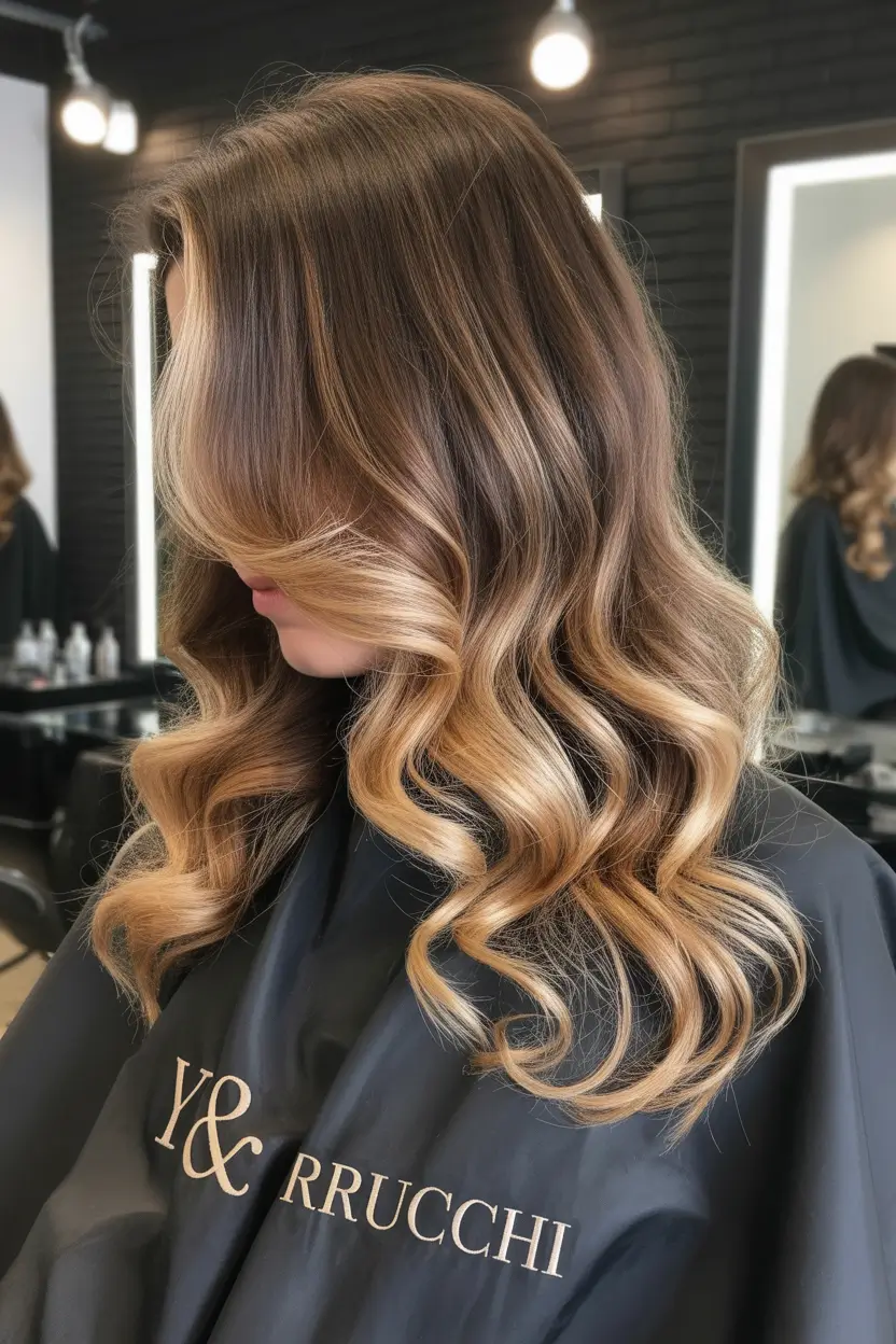 spring Haircuts for Women Over 40 2026 Dimensional Caramel Waves With Side Volume