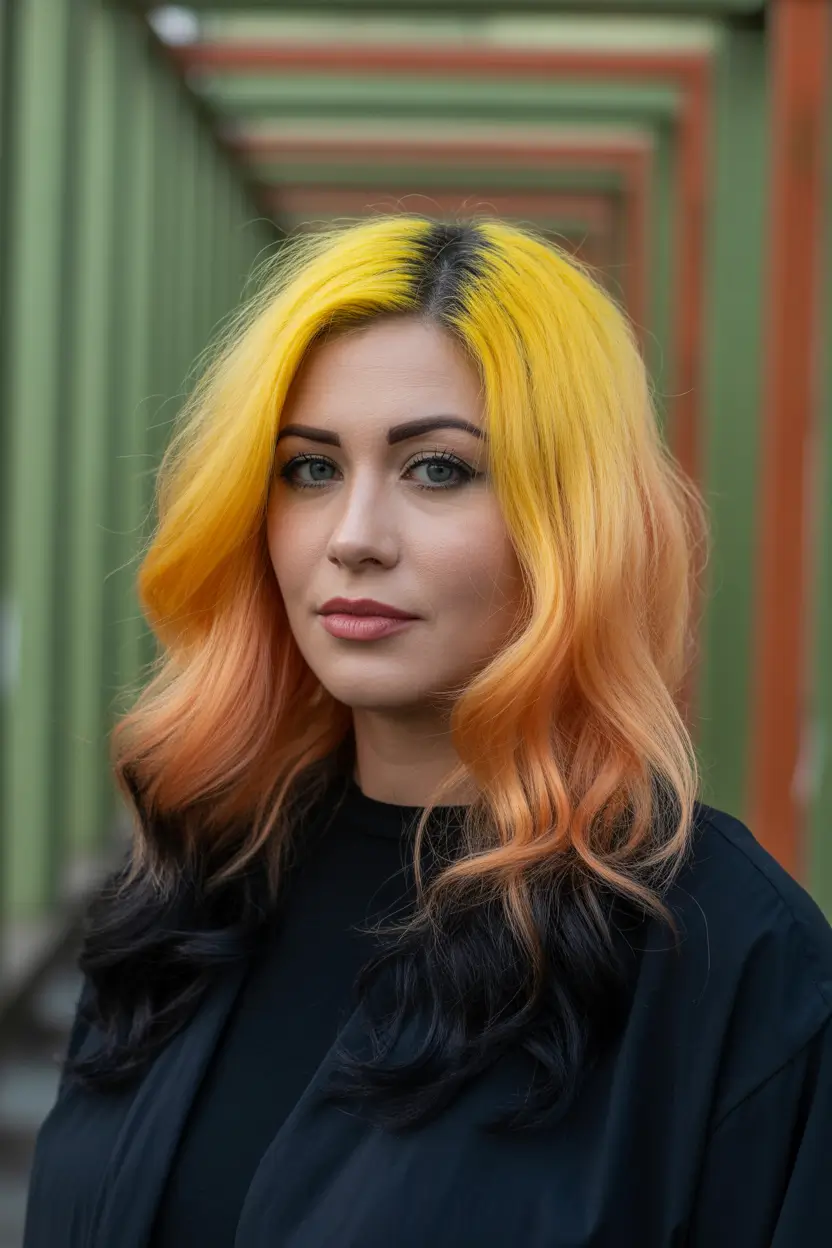 spring Haircuts for Women Over 40 2026 Sunset Ombre Medium Waves with Soft Volume