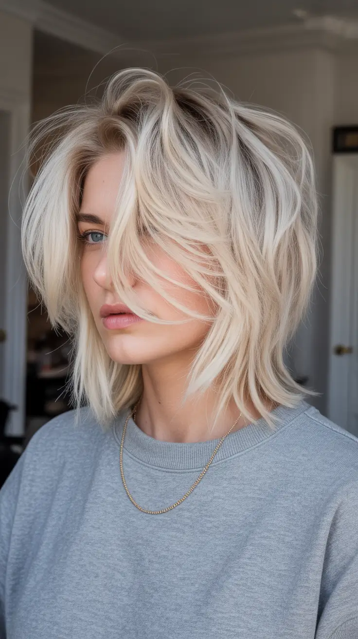 spring Haircuts for Women Over 40 2026 Feathered Blonde Shag with Airy Movement