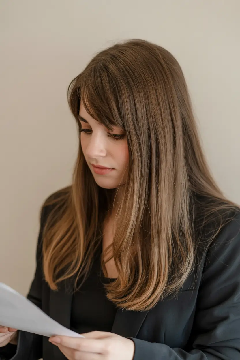 spring mid length haircut 2026 Natural Long Layers with Soft Side Part