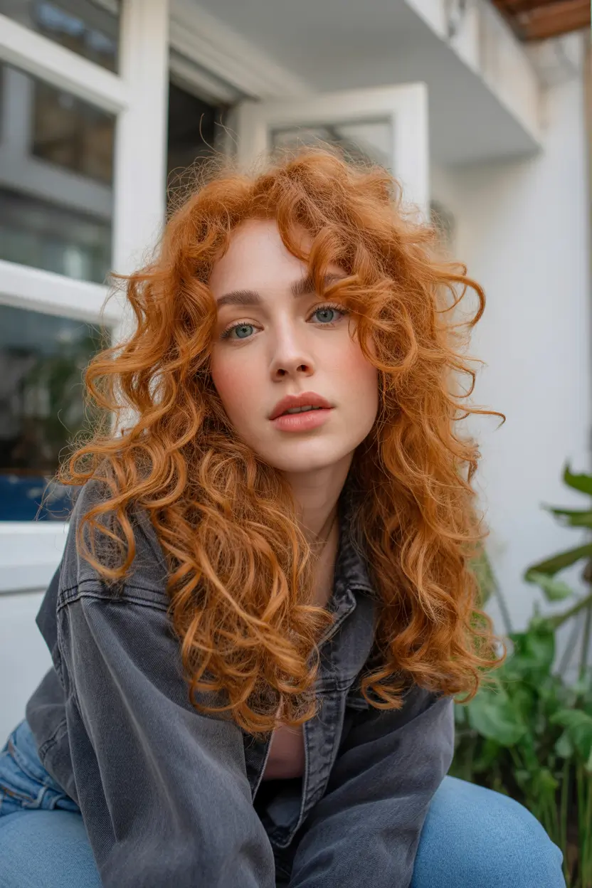 spring mid length haircut 2026 Romantic Ginger Curls With Long Layers