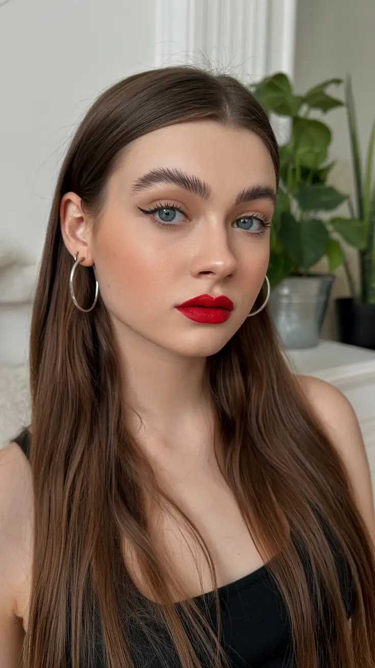 spring hair color light skin 2026 Glossy Chocolate Brown with Classic Finish