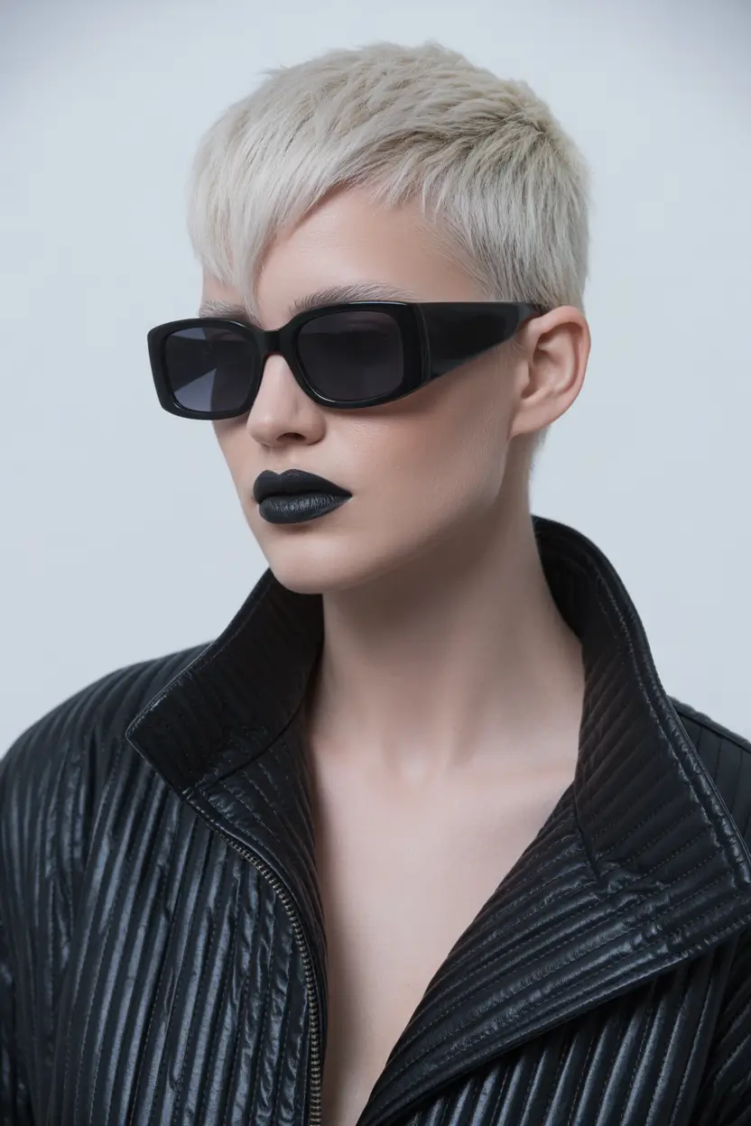spring haircuts 2026 Ultra Short Platinum Pixie
