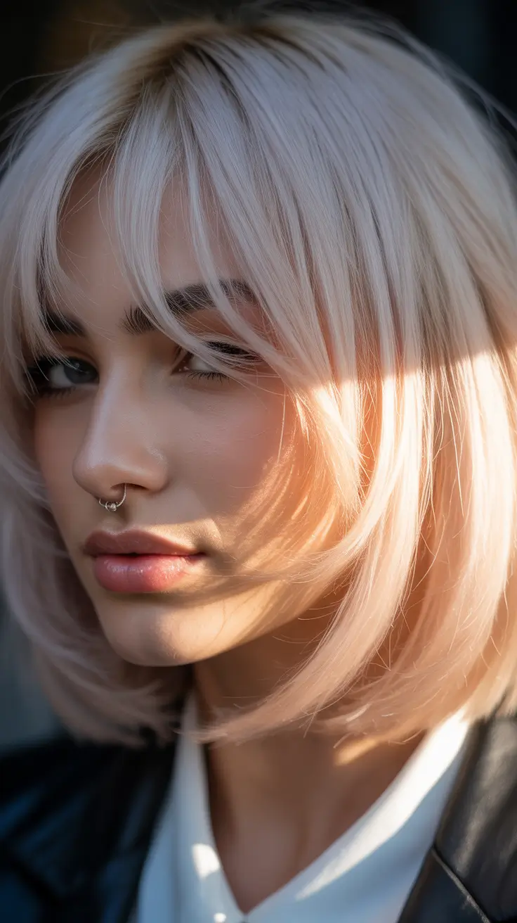 spring haircuts 2026 Shoulder-Length Cut With Airy Curtain Bangs