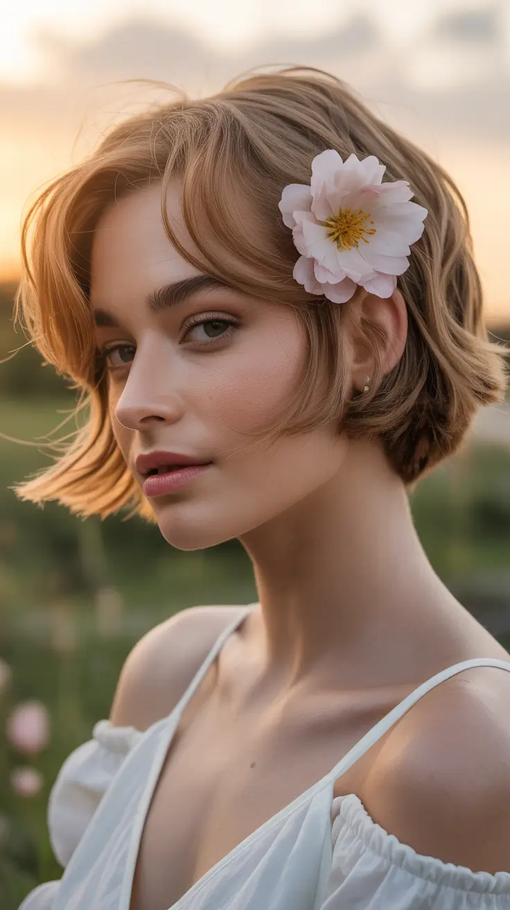 spring hair color for tan skin 2026 Soft Auburn Bob With Romantic Movement