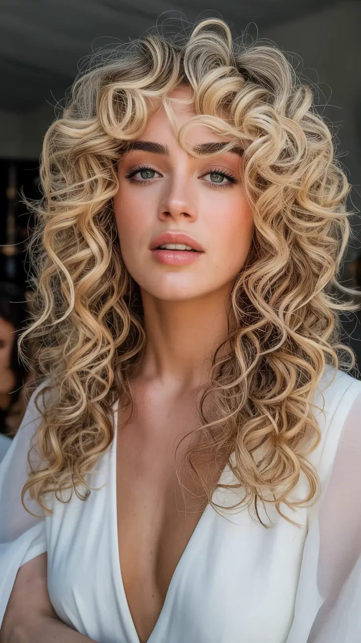 spring hair color warm skin tone 2026 Golden Honey Ringlets with Romantic Volume