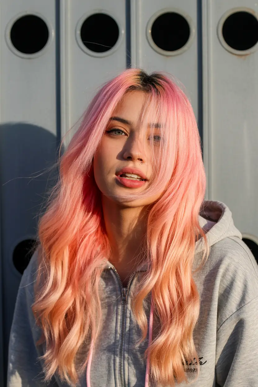 spring hair color warm skin tone 2026 Sunlit Strawberry Blonde with Casual Texture