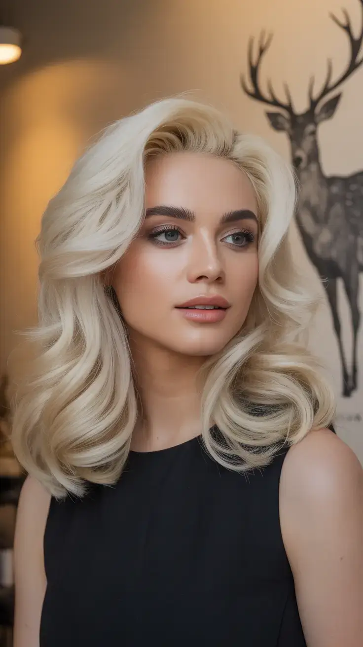 spring hair color warm skin tone 2026 Ivory Blonde Waves for Warm Fair and Neutral Skin