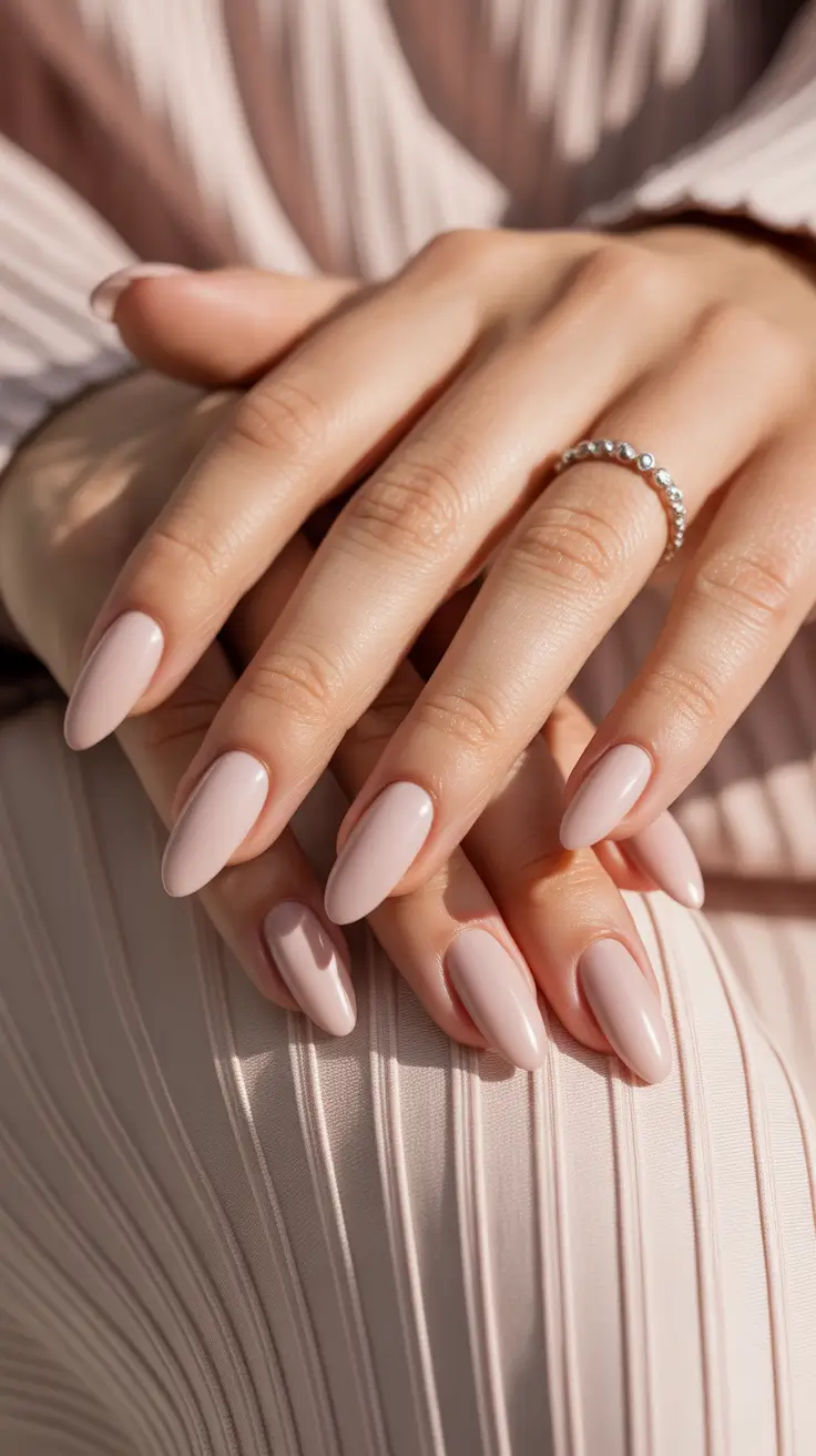 Stylish Classy Spring Nails 2026 Classic Milky Almond Elegance