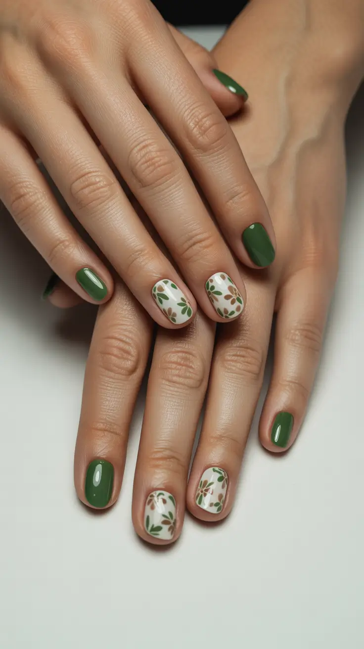 Stylish Cool Spring Nails 2026 Soft Green Botanicals