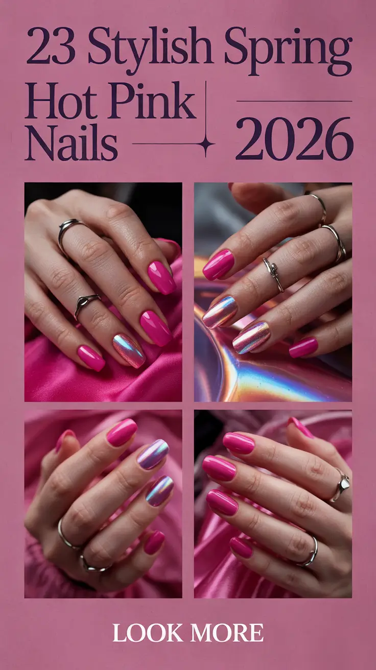 Stylish Spring Hot Pink Nails 2026 Inspo and Design Ideas