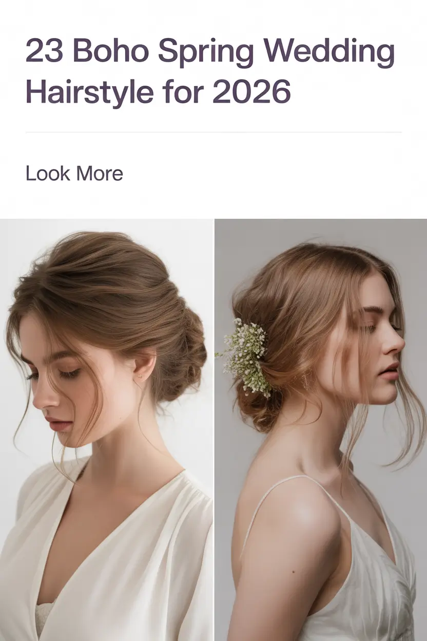 Boho Spring Wedding Hairstyle For 2026 Inspiration For Bride, Bridesmaids And Guests