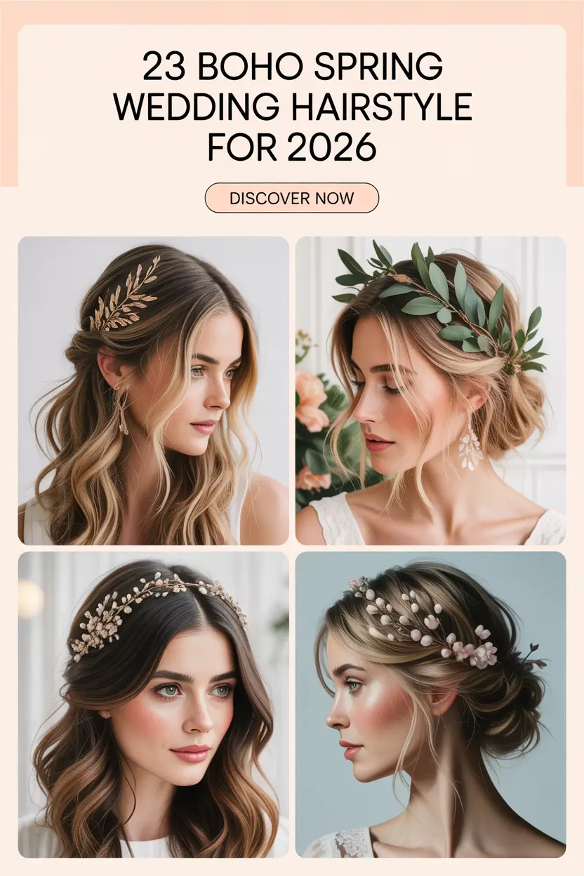 Boho Spring Wedding Hairstyle For 2026 Inspiration For Bride, Bridesmaids And Guests