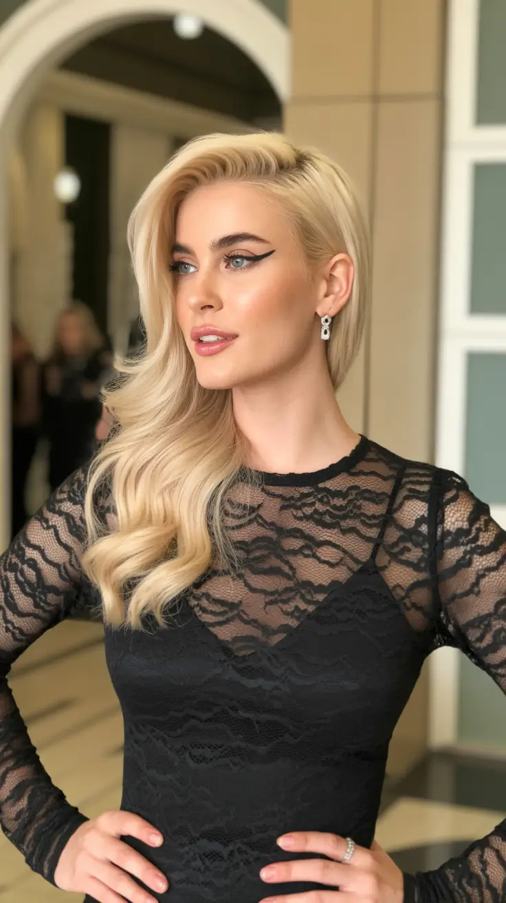 spring wedding hairstyle 2026 Side-Swept Glam With a Modern Edge