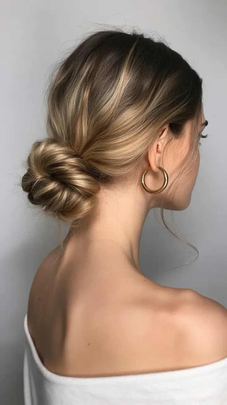 spring wedding hairstyle 2026 Sleek Low Knot for Modern Minimal Brides