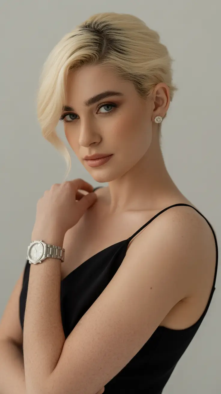 spring wedding hairstyle 2026 Modern Side Swept Short Updo