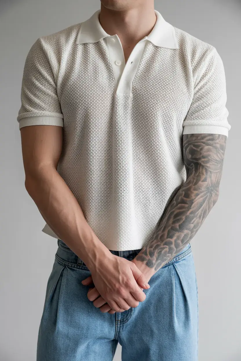 casual summer outfits men 2026 Textured Polo and Denim for Everyday Confidence