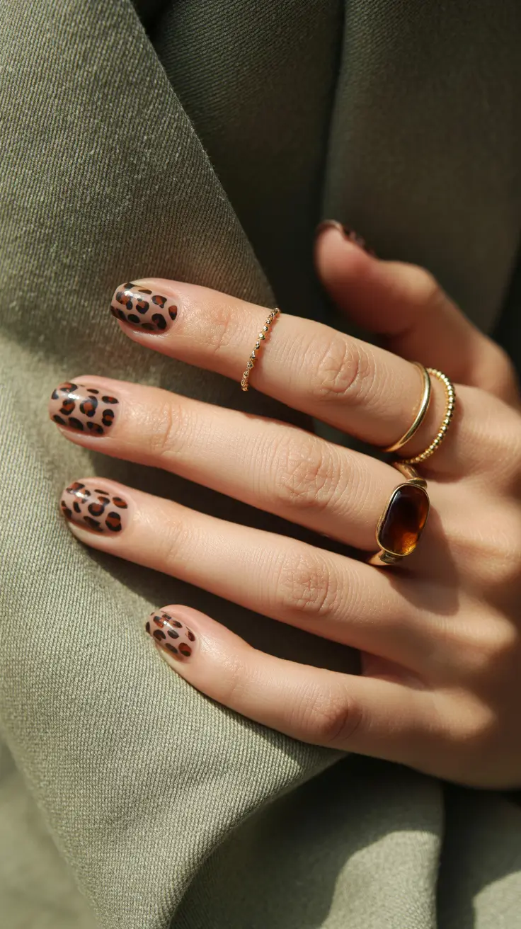 chic pretty spring nails 2026 Minimal Leopard Print Spring Nails