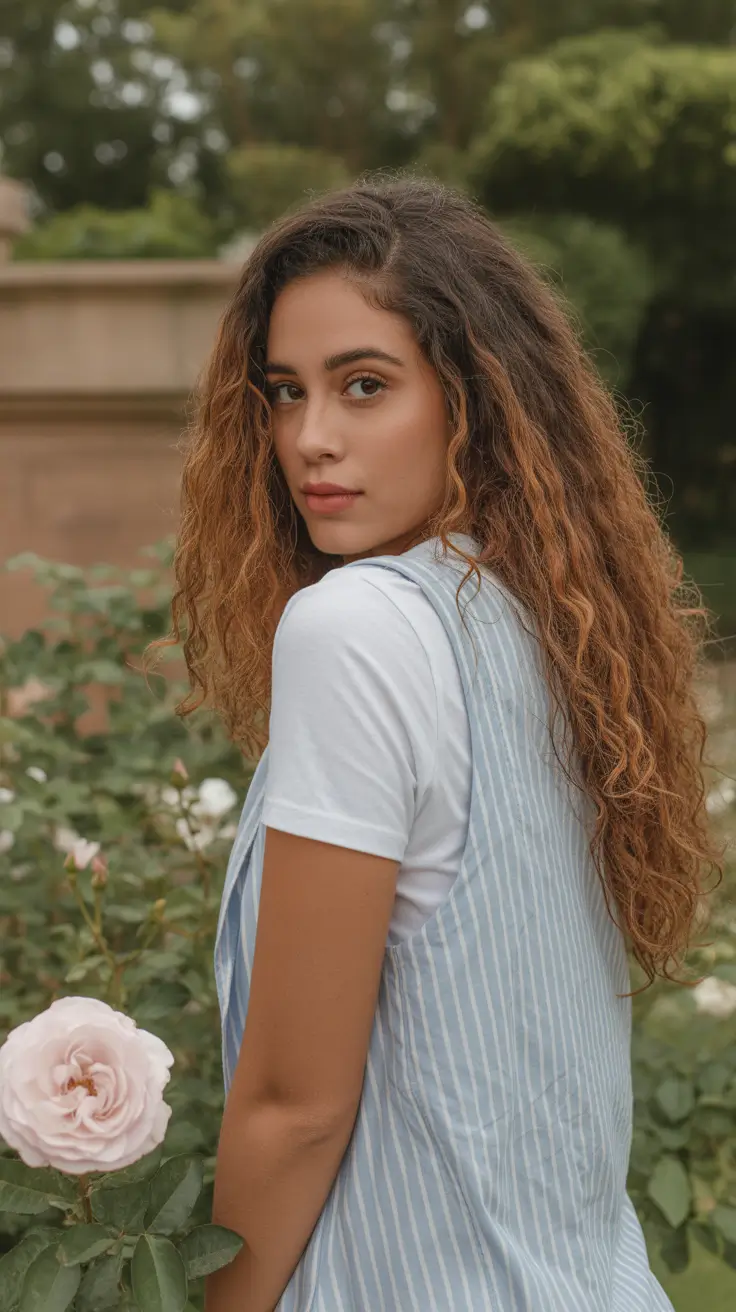 spring dark brown hair color 2026 Warm Caramel Brunette with Natural Texture