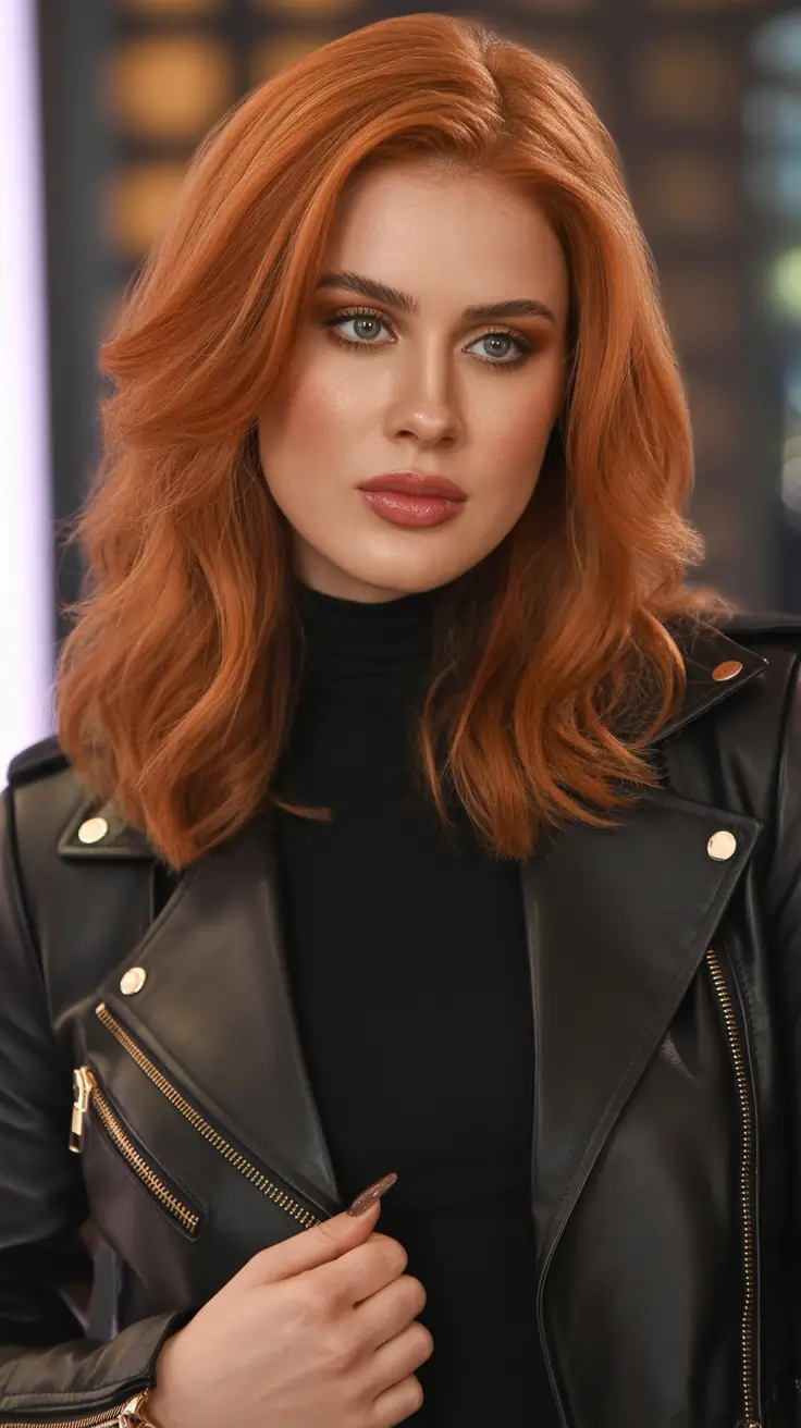 spring dark brown hair color 2026 Warm Copper Brunette Blend with Medium Spring Glow