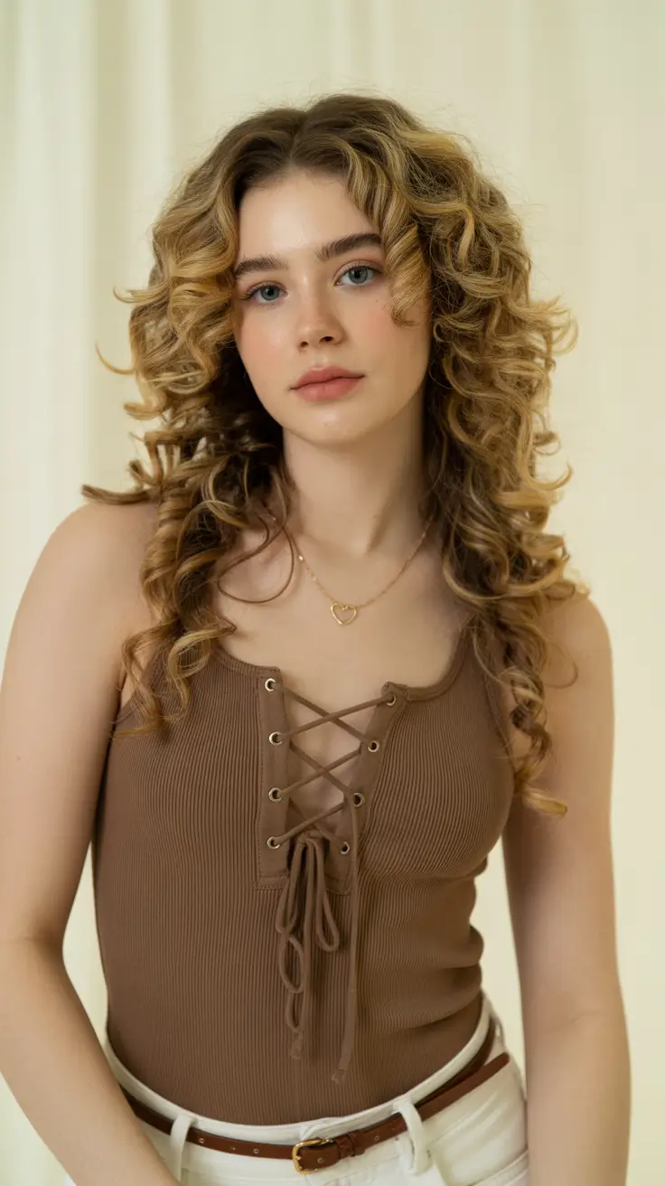 spring wavy hairstyle 2026 Layered Medium Curly Waves With Soft Volume