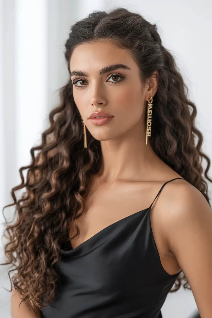 spring wavy hairstyle 2026 Long Defined Waves With Elegant Evening Texture