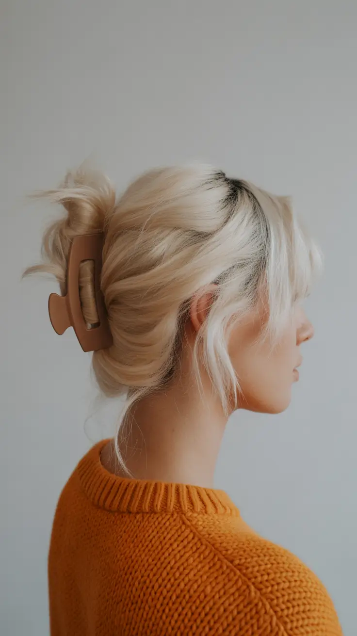 spring wavy hairstyle 2026 relaxed blonde clip updo