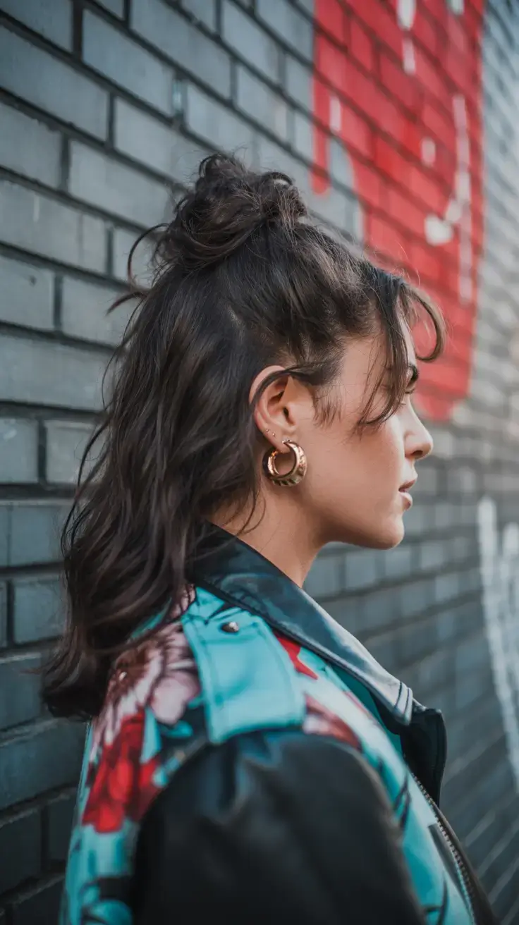 spring wavy hairstyle 2026 messy half up waves