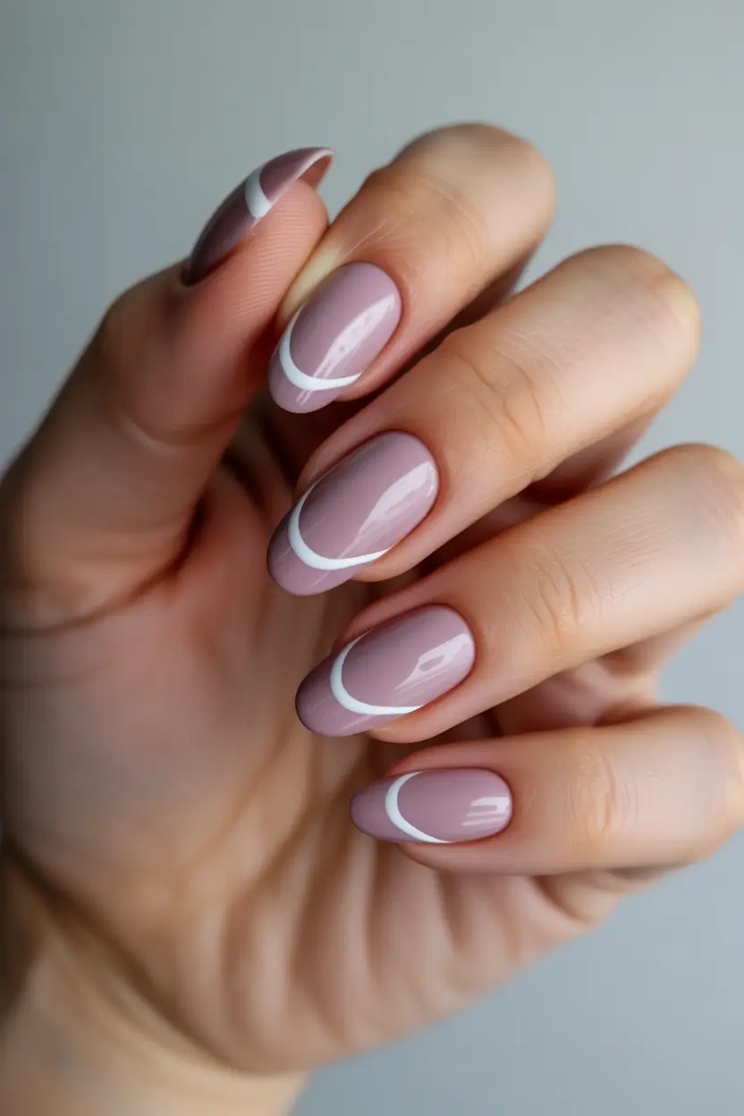 Cute Spring Wedding Nails For 2026 Soft Lavender French Almond Nails for Modern Spring Weddings