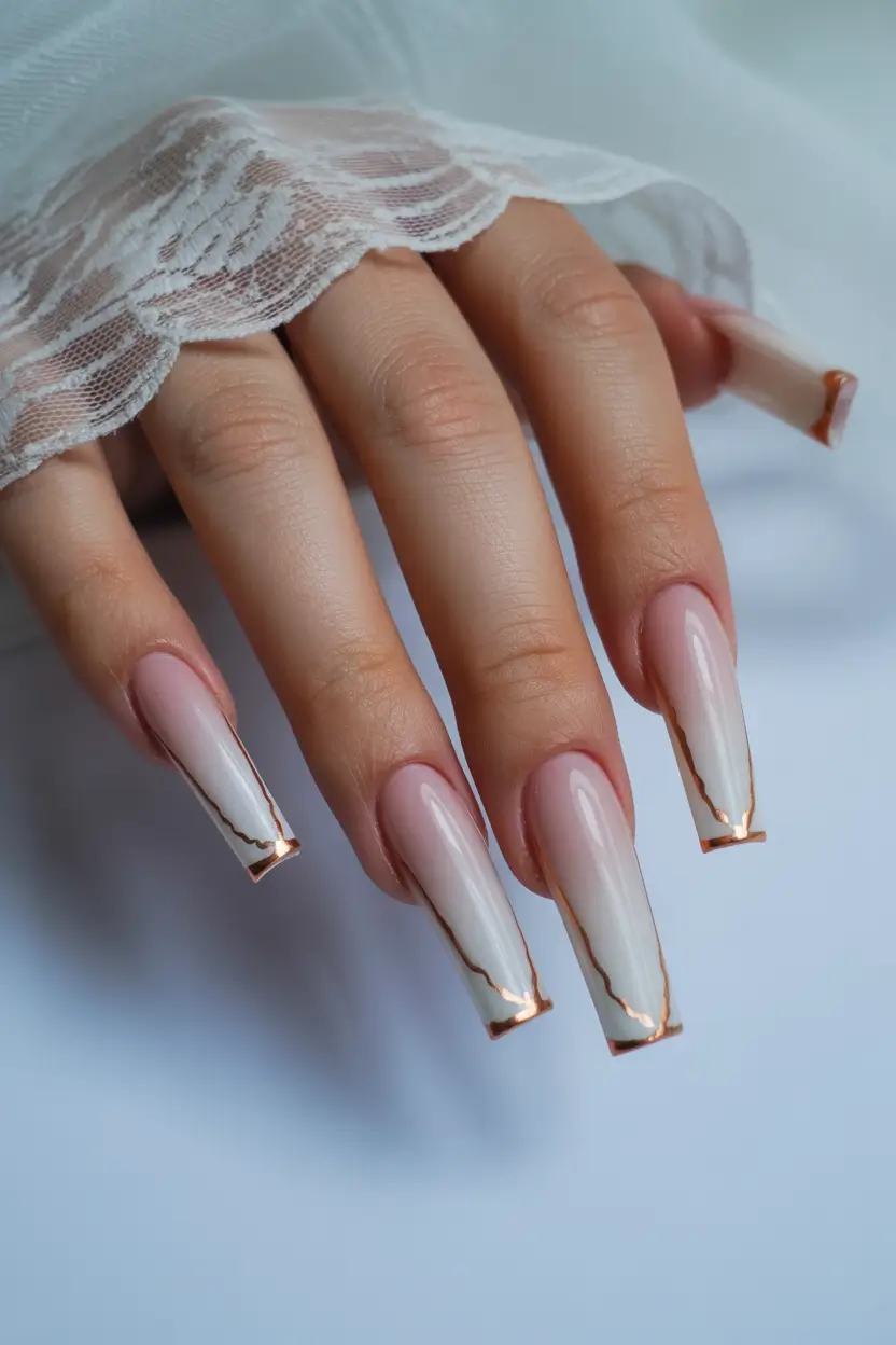 Cute Spring Wedding Nails For 2026 Minimal Bridal Lines With Modern French Energy