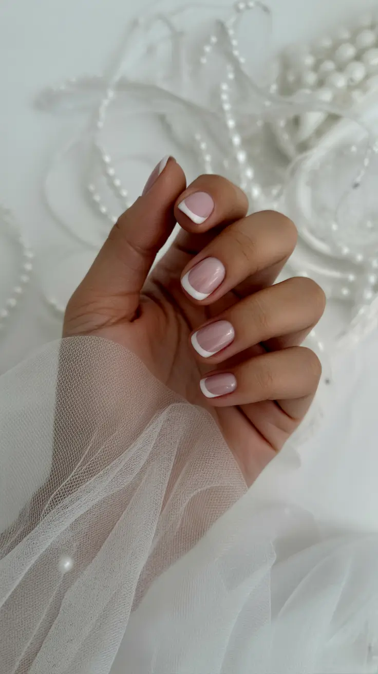 Cute Spring Wedding Nails For 2026 Short Bridal French For Effortless Spring Elegance