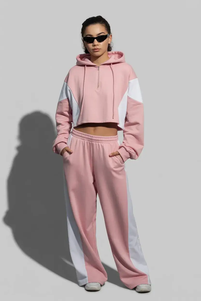 summer outfits for teens 2026 Minimal Pink Lounge Set with a Sharp Edge