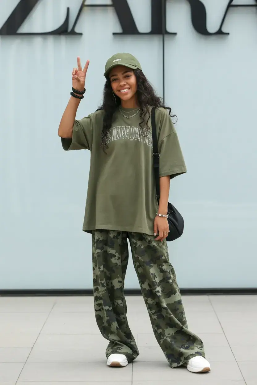 summer outfits for teens 2026 Relaxed Urban Camo Mood